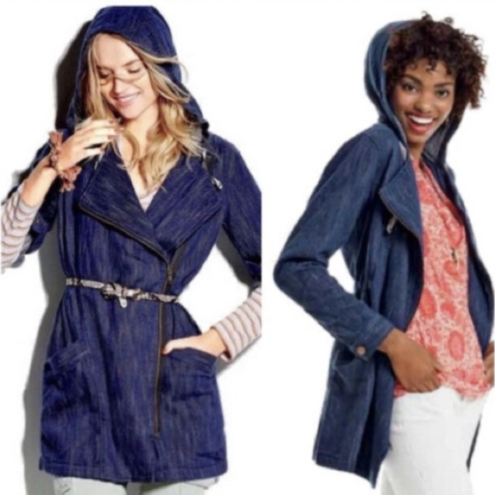 Cabi #5100 Adventure Anorak Hooded Zip Jacket Blue Indigo Size Medium